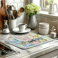 thumbnail image 6 of Easter Drying Mat for Kitchen Counter - 16x18 In, Multi-color (Buffalo Plaid), Microfiber & Composite Sponge, Cute Bunny Pattern, Absorbent Dish Drainer Mat, 6 of 7