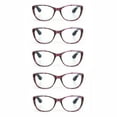thumbnail image 2 of EYE ZOOM 5 Pack Plastic Frame Vintage Cat Eye Style Reading Glasses with Spring Hinge for Women, Purple, +1.50, 2 of 5