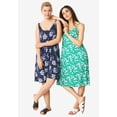 thumbnail image 4 of ellos Women's Plus Size Knit Tank Dress - 4X, Navy Red Ditsy Floral, 4 of 6