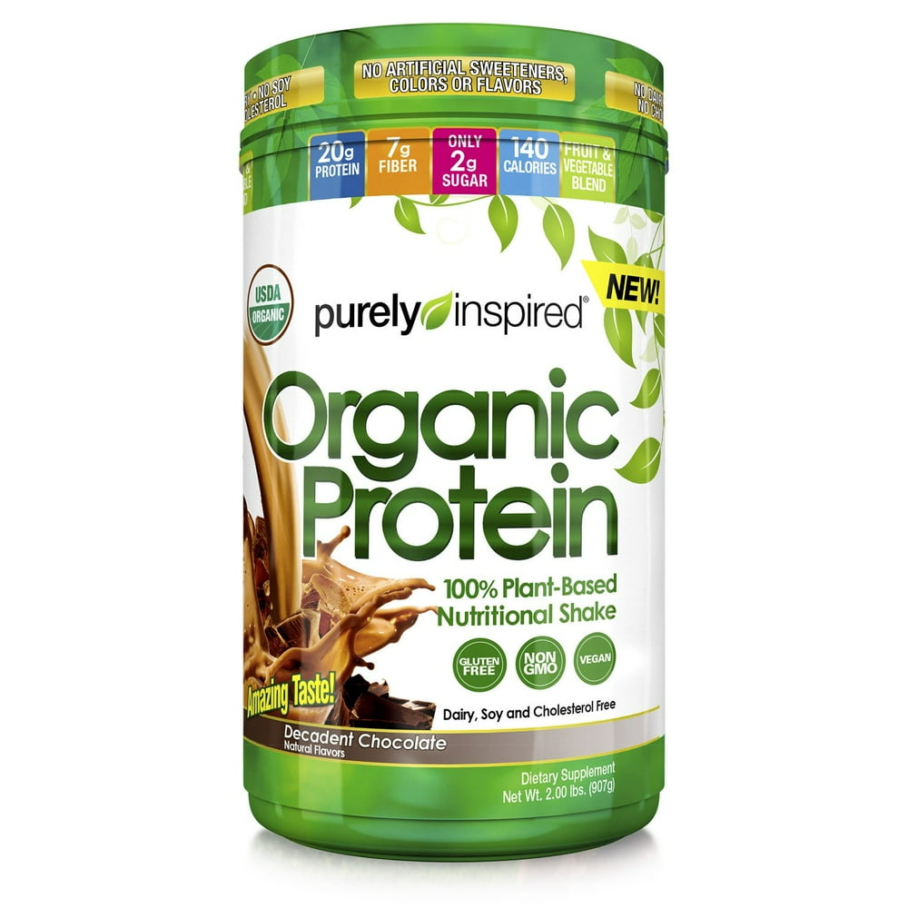 Purely Inspired Organic Plant Protein Powder, Decadent Chocolate, 20g