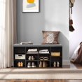 thumbnail image 2 of YRLLENSDAN Entryway Bench with Shoe Storage Shoe Bench with Cushion Shoe Storage Bench Shoe Cubby for Entryway Cube Storage Bench Shoe Organizer Bench 41*12 inch,Black, 2 of 7