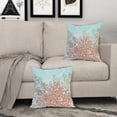thumbnail image 3 of Nautical Coastal Coral Throw Pillow Covers 20x20 Inch Teal Beach Starfish Pillow Covers Farmhouse Ocean Seashell Outdoor Pillowcases Cotton Linen Cushion Covers for Couch Sofa Bed Decor (Pack of 2), 3 of 6
