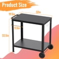 thumbnail image 5 of Outdoor Grill Cart for Blackstone Griddle, 2-Shelves Grill Tables for Outside, Kitchen Food Prep Table with Wheels, Pizza Oven Stand, Black, 5 of 10