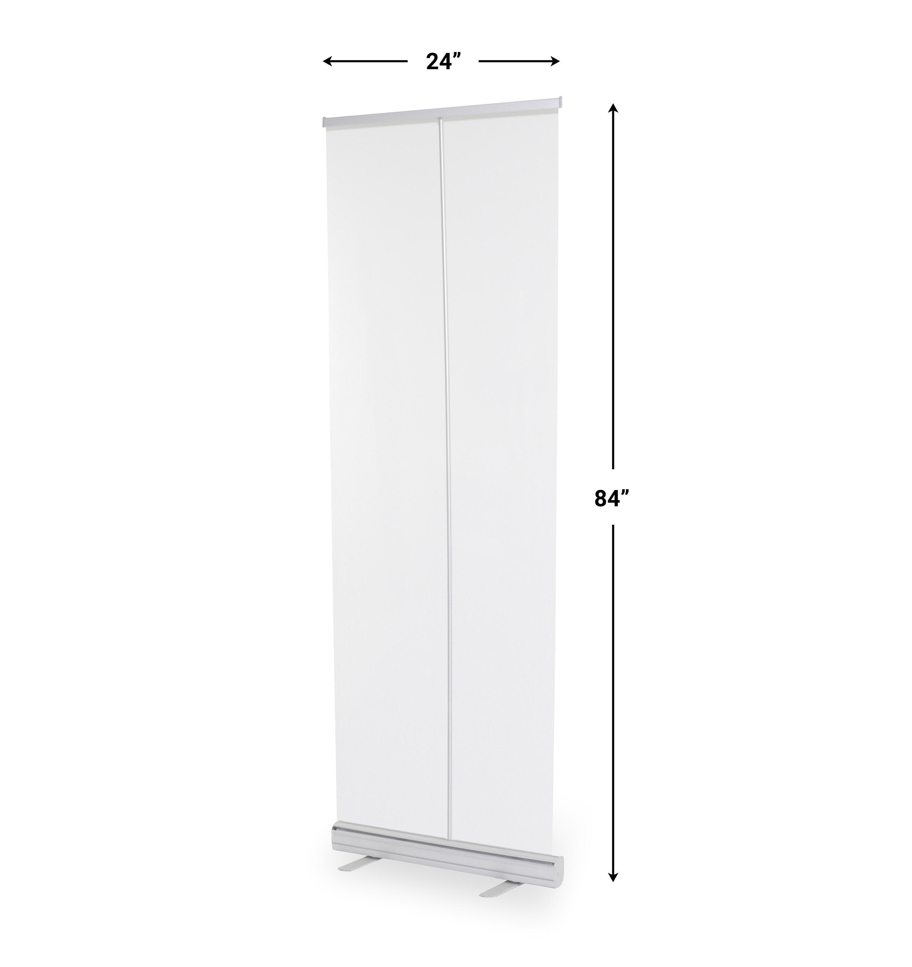 Portable Retractable Clear Floor Partition - 24L" x 15W" x 84H"