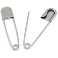 thumbnail image 4 of Tool Gadget Large Safety Pins, 3inch Safety Pins, 2PCS Stainless Steel Safety Pins Large, Silver Huge Strong Safety Pins, Extra Large Laundry Pins for Blankets, 4 of 7