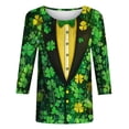 thumbnail image 5 of Zedker St Patty's Day Shirt Women 2026 Casual Plus Size 3/4 Sleeve Irish Clover Shirts Funny Saint Patrick's Tunic Tops, 5 of 5