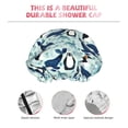 thumbnail image 3 of Kdxio Penguins Dolphins Whales Print Shower Cap for Women,Elastic and Reusable,Double Waterproof Layers Bathing Hat, 3 of 6
