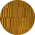 thumbnail image 1 of Ahgly Company Indoor Round Abstract Yellow Modern Area Rugs, 3' Round, 1 of 4