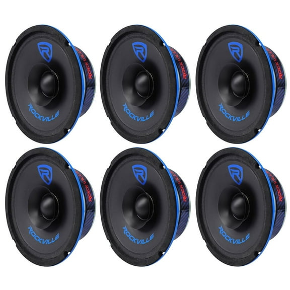 (6) Rockville RM64SP CEA Compliant 6.5” 480W Midrange Car Speakers 4 Ohm