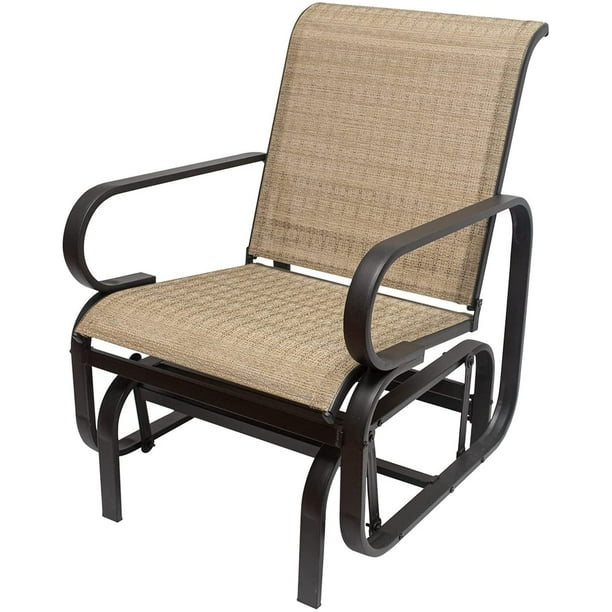Swing Glider Chair Outdoor Furniture Fabric Rocker W Study Metal Frame Single Patio For Porch Garden Lawn Rocking Brown 1 Com Swing Glider Chair Outdoor Furniture, Outdoor Solutions Patio Furniture