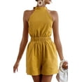 thumbnail image 2 of KRE Prime Women Halter Neck Tie Back Romper, 2 of 19