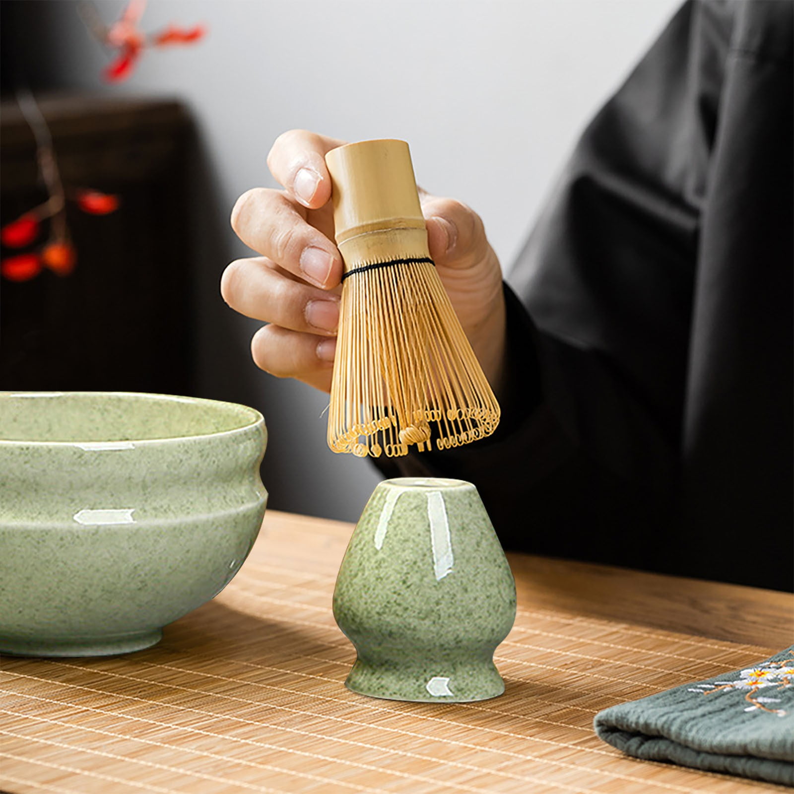 Clearance! Premium Matcha Tea Set with Whisk Ceramic Bowl & Holder
