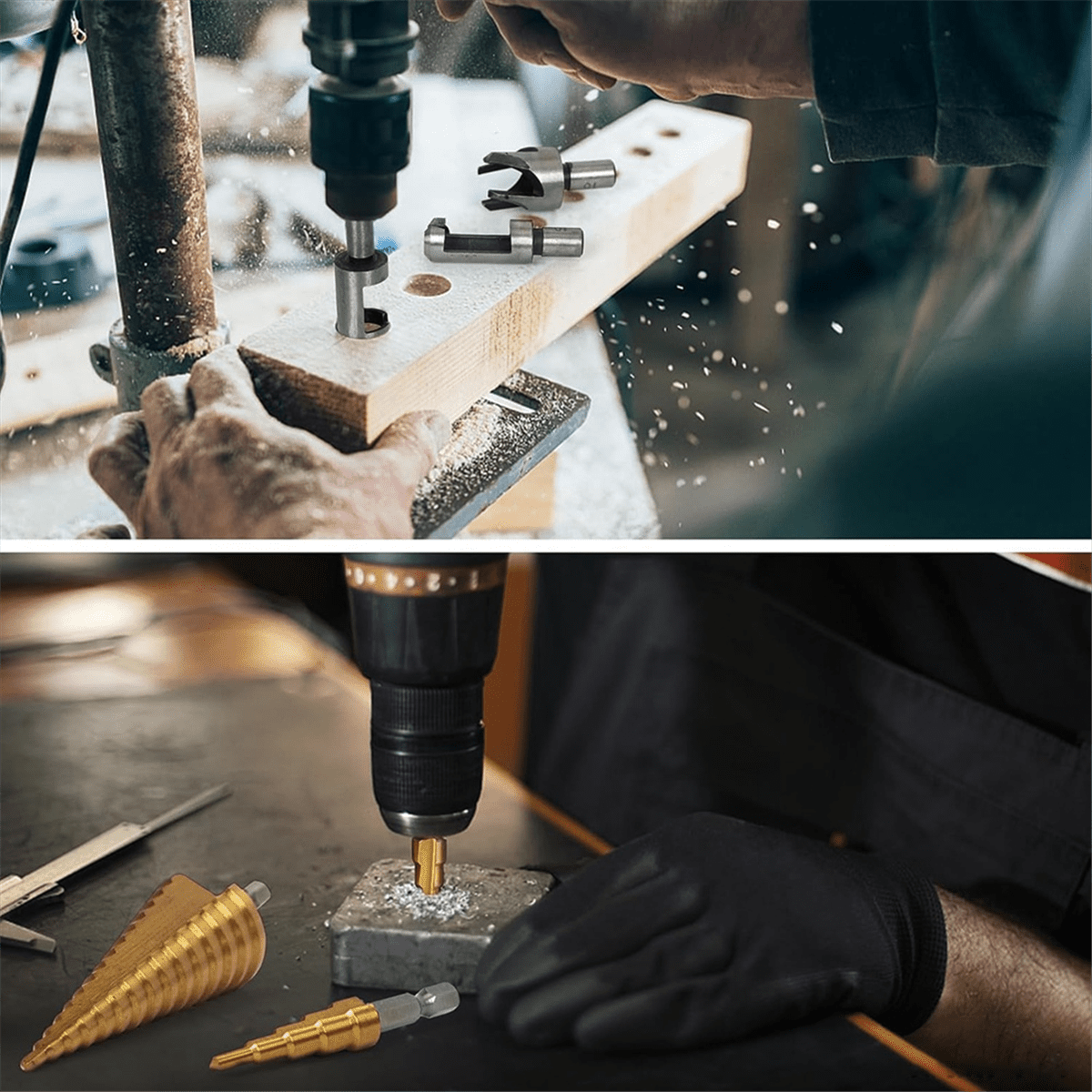 28 Pcs Woodworking Chamfer Drilling Tools, Including Countersink Bit, Wood Plug Cutter Drill Bit Set