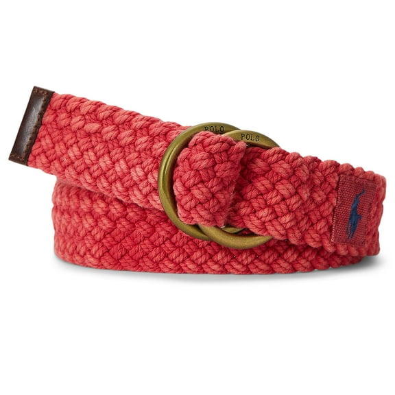 Polo Ralph Lauren Mens Braided Belt Apparelbelt Medium Chili Pepper Red