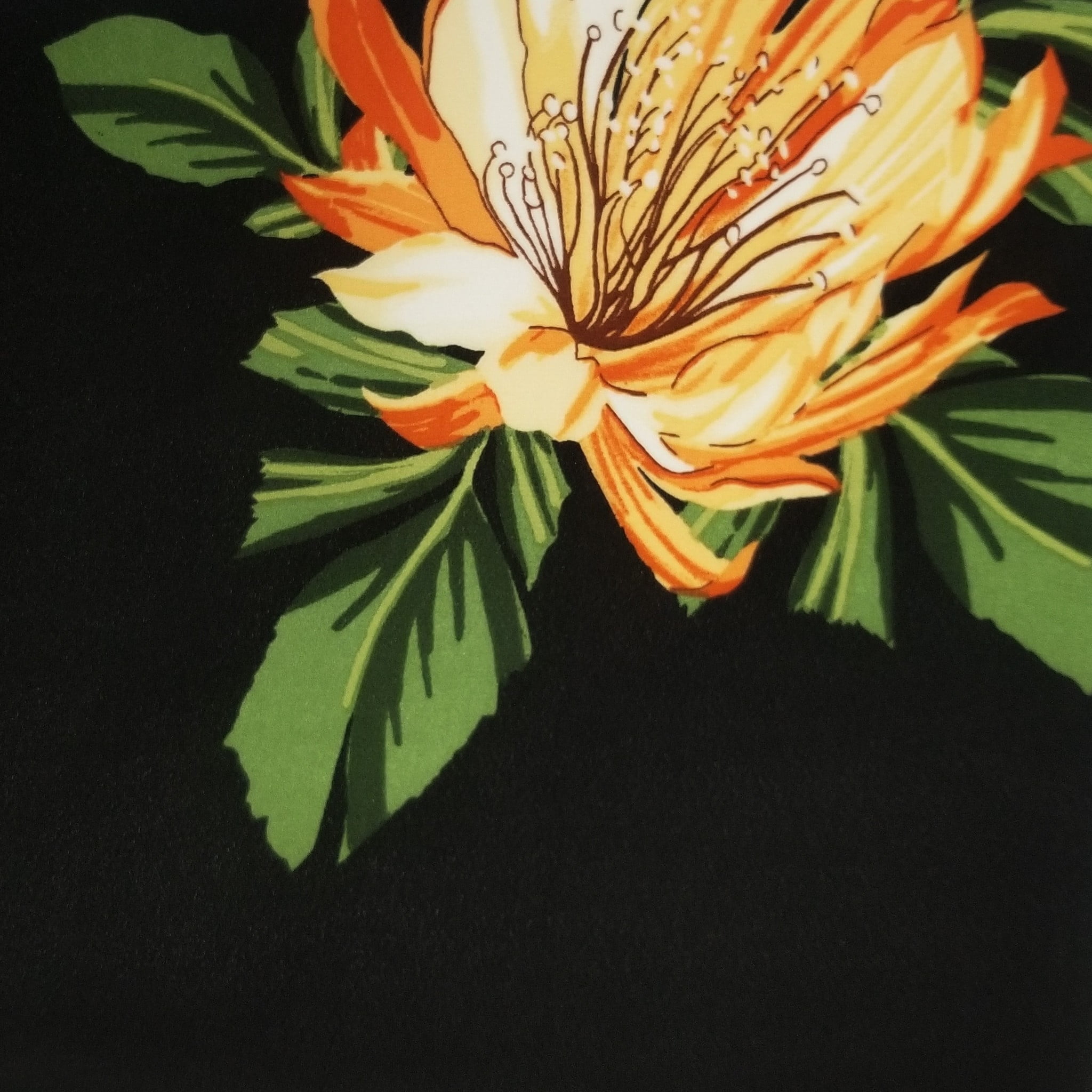 Black Peach Big Large Floral Pattern Printed Wool Dobby Hi Multi Chiffon Fabric Diy Fabric By The Yard Print Fabric Walmart Com Walmart Com