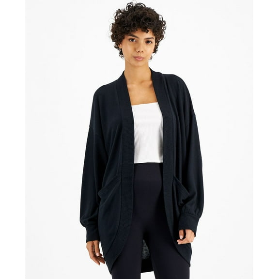 Hippie Rose Juniors Cocoon Cardigan, Black, Small