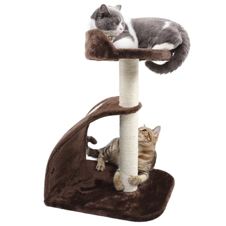 Inq Boutique Cat Tree Sisal-Covered Scratching Post and Pad, Cat Activity Center for Kittens RT (Brown)