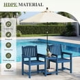 thumbnail image 3 of FUNDAZE All-Weather HDPE Double Patio Chair with 2-Tier Table & Umbrella Hole, Outdoor Conversation Set for Garden, Poolside, Balcony, Navy Blue, 3 of 9