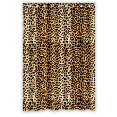 GreenDecor Cool Leopard Animal Art Printed Waterproof Shower Curtain Set with Hooks Bathroom Accessories Size 48x72 inches