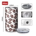thumbnail image 4 of 20oz Coffee Tumblers Brown Footballs Repeat Pattern Stainless Steel Vacuum Insulated Travel Tumbler Coffee Cups Mug with Lid and Straw with Cleaning Brush for Cold & Hot Drinks, 4 of 5