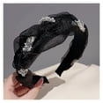 thumbnail image 4 of Korean Double Pearl Rhinestone Headband Lace Braided Hairband Hair Hoop Bezel Crystal Headbands for Women Girl Hair Accessories, 4 of 5