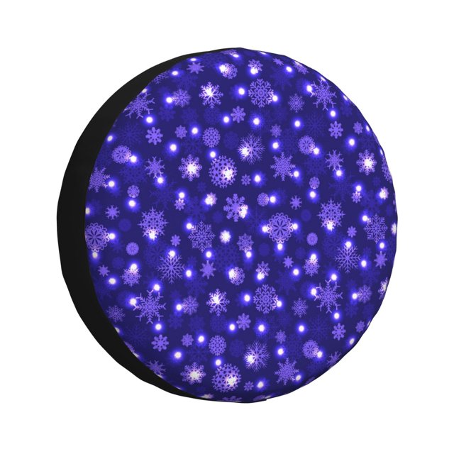 Fotbe Beautiful Purple Snowflakes Funda de Llanta de Repuesto con Estampado, Engrosada, Ajuste Universal para Jeep, Remolque, RV, SUV, Camión-16 inch