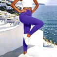 thumbnail image 2 of Plus Size Women Polyester Spandex Winter Tight Yoga Pants, Stretch Elastic Waist Solid Color Long Sports Trousers, Versatile Slim Fit Bottoms for Shopping Travel Daily | TruHer,Purple 2XL, 2 of 8