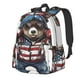thumbnail image 1 of Disketp Patriotic Boxing Bear Art Mochila Escolar de Gran Capacidad y Peso Ligero, Mochila de Viaje Ideal para Escuela, Trabajo y Uso Diario, Cómoda y con Estilo, 1 of 8