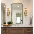 thumbnail image 2 of Claxy 4-Light Gold Wall Sconce with Tube Crystal Glass Shade, 2 of 7
