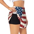 thumbnail image 1 of Balery Vintage American Flag Pantalones cortos deportivos para mujer con forro y dos bolsillos, elásticos, para entrenamiento, gimnasio, yoga-XX-Large, 1 of 7