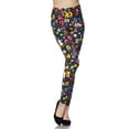 thumbnail image 2 of Women Ultra Soft Printed Fashion Full Length Ankle Leggings (Colorful Alphabet), 2 of 6