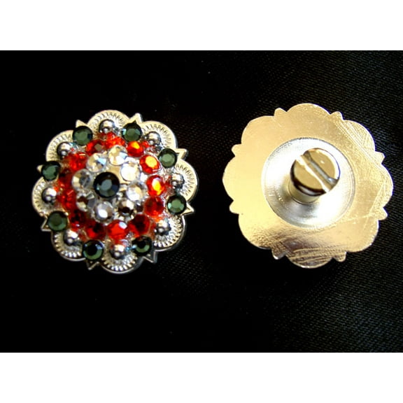 4 Conchos Rhinestone Horse Saddle Western  Purple Round CO02