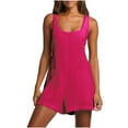 thumbnail image 4 of Roncen Women's Sleeveless Jumpsuit - Short Adjustable Button Solid Color Romper with Pockets, 4 of 7