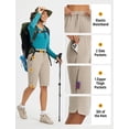 thumbnail image 3 of BALEAF Women's Hiking Shorts 13'' Knee Length Quick Dry Water Resistant Lightweight Bermuda with Pockets Beige Size S, 3 of 7