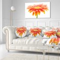thumbnail image 3 of Designart Large Orange Gerbera on White - Floral Throw Pillow - 12x20, 3 of 5