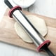 thumbnail image 4 of Rodillo de acero inoxidable de 11" con anillos de grosor - Rodillo de masa ajustable para pizza, tarta, galletas y empanadillas, 4 of 9