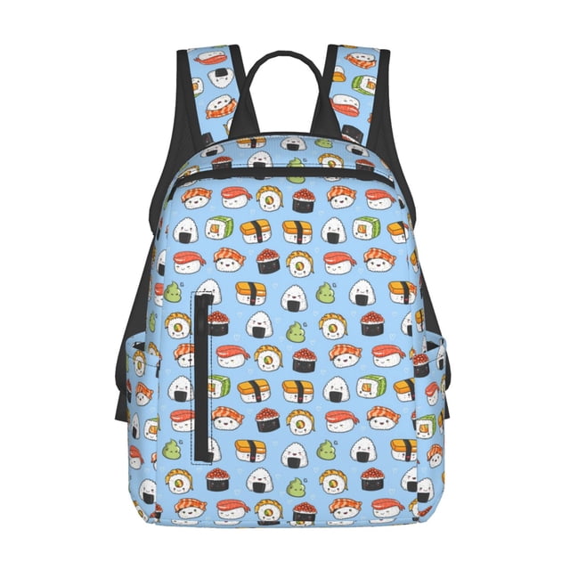Fotbe Kawaii Sushi (2) Mochila Ligera para Hombres y Mujeres - Duradera y Resistente al Agua, Ideal para Escuela, Trabajo, Viajes y Uso Diario