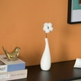 thumbnail image 6 of Uniquewise 8-inch Small White Ceramic Water Drop Vase Modern Teardrop Shape for Home Decor - Perfect for Floating Shelves TV Stands Desks Bookshelves Side Tables Countertops and Contemporary Spaces, 6 of 10