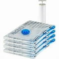 thumbnail image 1 of Basics Sacs de Compression pour Aspirateur avec Fermeture Éclair et Pompe à Main, Lot de 4, X-jumbo, Transparent, Taille X-jumbo, 1 of 5
