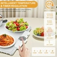 thumbnail image 3 of TOPCHANCES Food Warming Mat, Foldable Roll Up Silicone Electric Warming Tray with 5 Level Temperature, 9mm Anti-Scald Upgrade, 24H Heating by Appointment (White), 3 of 8