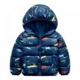 thumbnail image 1 of Children's Winter Dinosaur Hooded Bear Ear Coat Cartoon Down Jacket Girls Boys Hooded Zipper Jacket Children Clothes,1-6T, 1 of 6