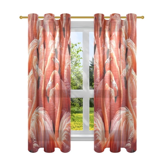 BZSMCE Window Curtain Panels Fashion Pink Elegance Printed 63x42in/63x52in