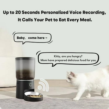 APP Control Automatic Pet Feeder,4.2L 2.4G WiFi Enabled Pet Feeder,Dual Bowl Automatic Pet Food Dispenser for Cats&Dog A