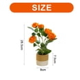 thumbnail image 2 of Flor artificial de cinco cabezas, pequeña rosa de té, planta bonsái, decoración creativa del hogar con flores artificiales, 2 of 6