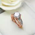 thumbnail image 5 of White / Red AAA Zirconia Womens Rose Gold&Silver Wedding Engagement Ring Sz 6-10, 5 of 6