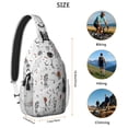 thumbnail image 5 of Sling Backpack,Halloween Dancing Skeletons and Pumpkins Sling Bag with Water Bottle Holder,Waterproof Sling Bag for Men/Women with Headphone Jack for Hiking,Travel, 5 of 6