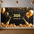 thumbnail image 6 of Night Cityscape Happy New Year Banner Glittering Fireworks Celebration Banner Festive Design for Party Decoration Holiday Event Celebration, 6 of 9