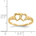 thumbnail image 4 of 14K Yellow Gold Heart Ring (Size 6.5) Made In United States r59, 4 of 6