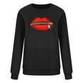 thumbnail image 4 of Aloohaidyvio Hoodies,Ladies Fashion Zip Lip Graphic Print Sleeve Crew Neck Sweatshirt, 4 of 6