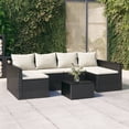 thumbnail image 1 of vidaXL 2 Piece Garden Lounge Set with Cushions Black Poly Rattan, 1 of 5